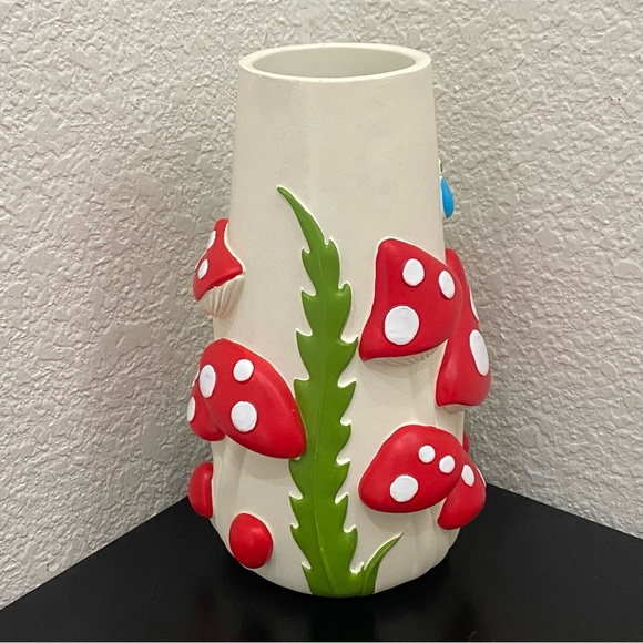 Adorable Ceramic 3D Red Mushroom 8-inch Vase - Picture 9 of 16